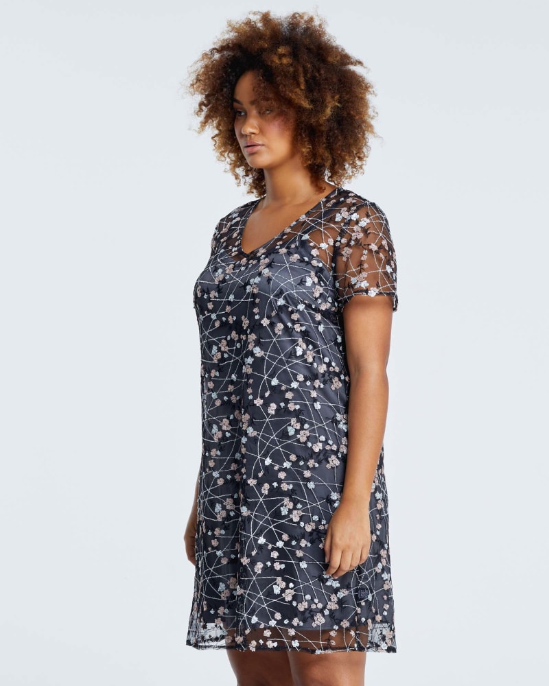 Embroidered mesh gown hotsell